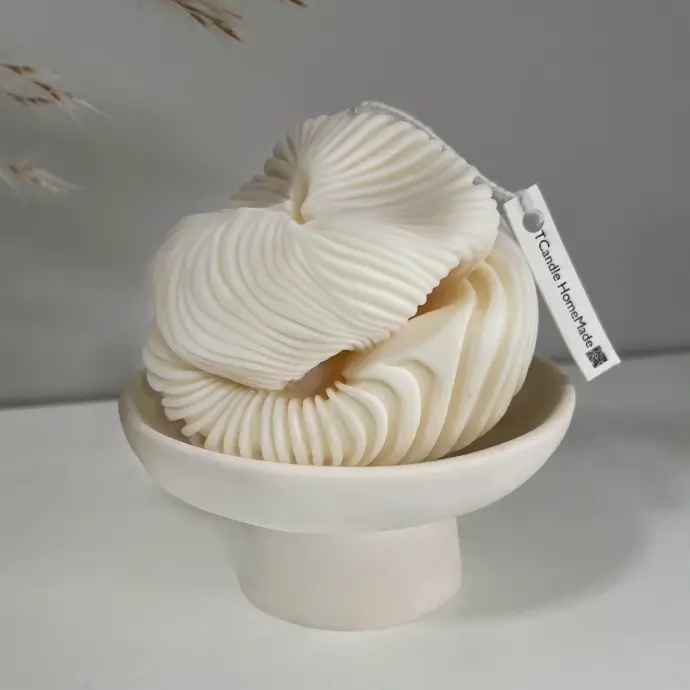 Bol decorativ stil minimalist Jesmonite culoare albă