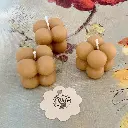 Lumânare ceară naturală albine Mărțișor cub bubble mic