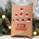 Cutie decorată căciuli Moș Crăciun pentru Set trei globulețe ceară soia brăduți tablete WaxMelts