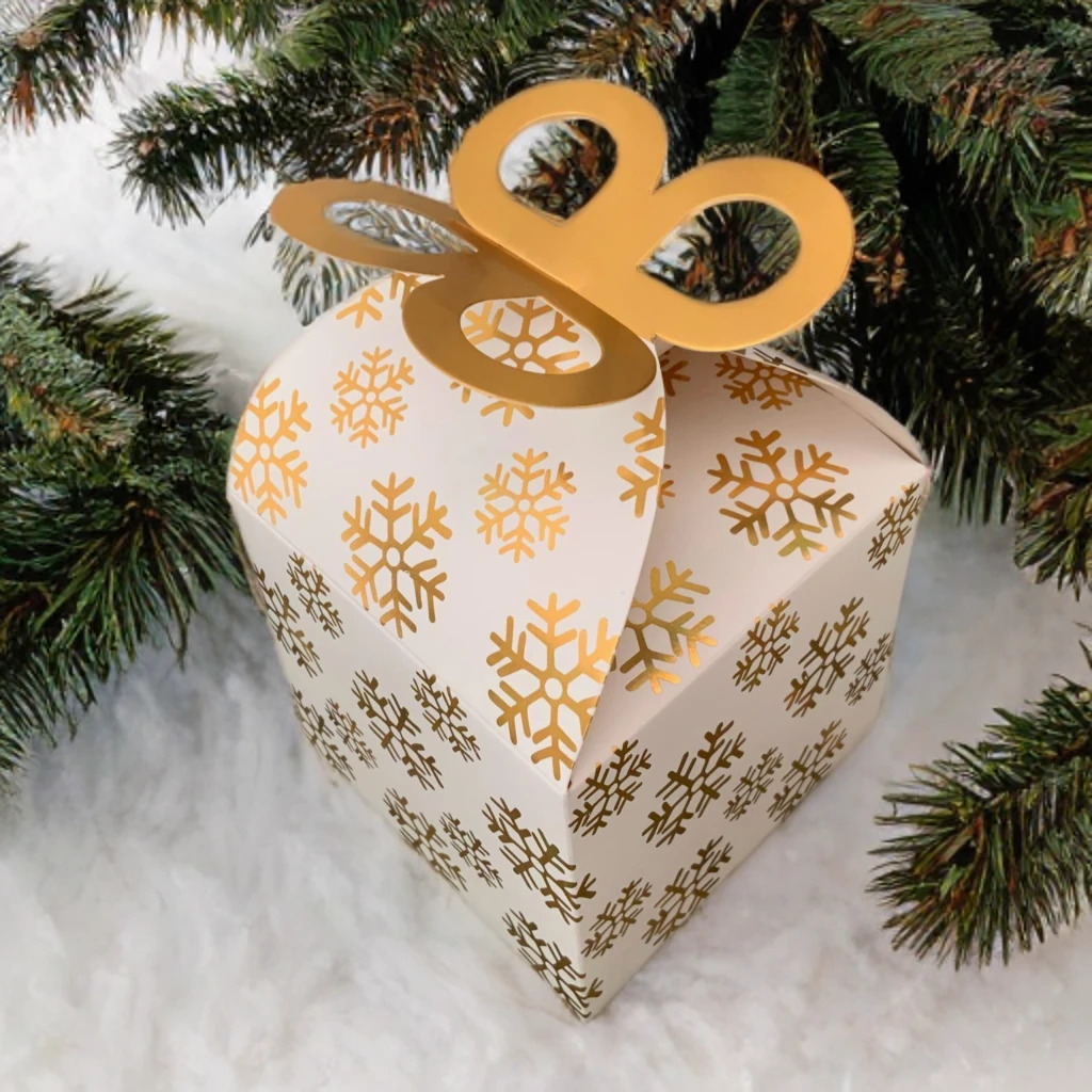 Cutie albă fulgi de nea pentru set lumânări Crăciun bomboniere ceramice handmade
