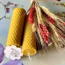 Lumânare fagure din ceară naturală de albine, dimensiuni 6x2 cm, eco și handmade