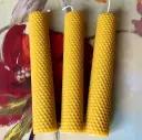 Lumânare fagure din ceară naturală de albine, dimensiune 20x4 cm, eco-friendly