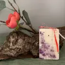 Mărțișor tabletă ceară soia WaxMelts parfum floral sclipici mov