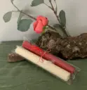 Mărțișor ceară de albine duo alb roșu ambalat