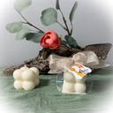 Mărturie lumânare mini cub bubble Safari decor panglică ceară soia
