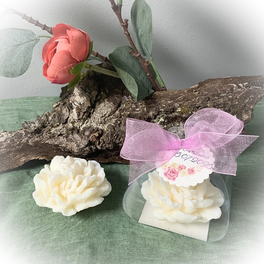 Mărturie lumânare soia bujor coroniță regală organza mov