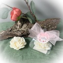 Mărturie lumânare soia bujor coroniță regală organza roz