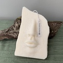 Lumânare decorativă ceară naturală soia The Face - față umană culoare albă