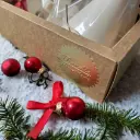 Ambalaj cadou Crăciun - set trei lumânări naturale TCandle