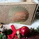 Cadou Crăciun TCandle - set lumânări brăduț și fulg de nea în cutie aurie