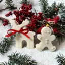 Lumânări Crăciun Ren și Gingerbread Ceară Naturală