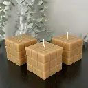 Set 3 lumânări cub Rubik din ceară naturală de albine, cadou
