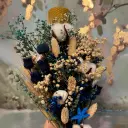 Lumânare pentru botez sau cununie, din ceară de albine naturală, cu model fagure, decor inspirat de tematica marină