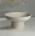 Bol decorativ minimalist alb, realizat manual din Jesmonite ecologic, pentru decor modern și elegant
