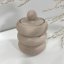 Recipient decorativ sustenabil din Jesmonite beige, perfect pentru lumânări parfumate