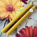 Lumânare din ceară de albine galben natur, 60cm, ideală pentru botez sau cununie