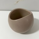 Recipient decorativ bej pentru lumânări, design minimalist