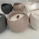 Set de 3 recipiente decorative pentru lumânări, în culori alb, bej și gri, design minimalist