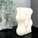 Lumânare ceară naturală soia sculpturala albă Wave