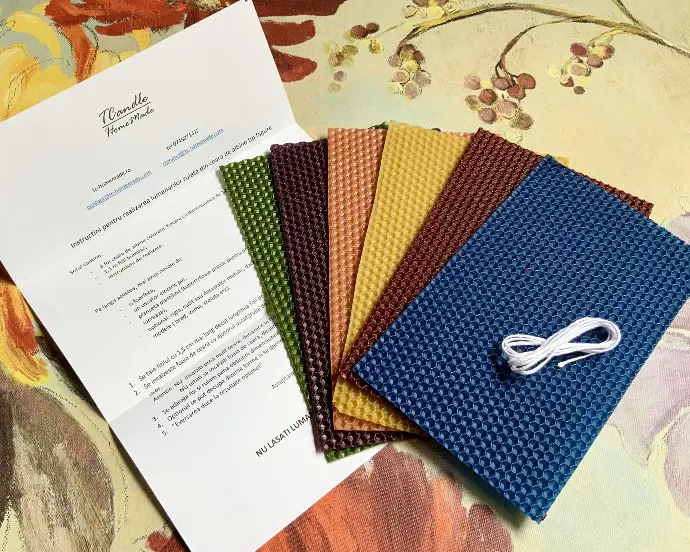 Kit foi ceară albine creație lumânări fagure colorate instructiuni