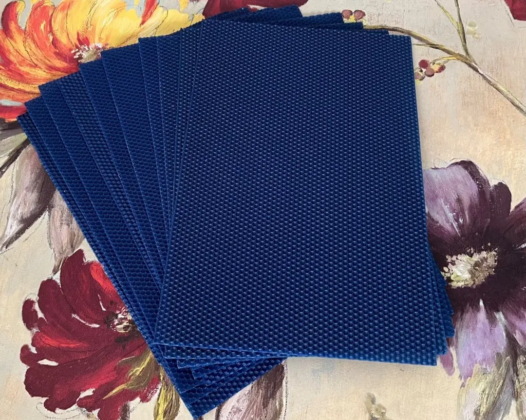 Set zece coli ceară naturală fagure culoare albastru