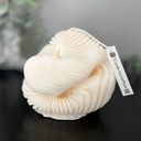 Lumânare decorativă ceară soia Spiral Rings mare albă