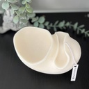 Ceară naturală de soia, lumânare decorativă albă, cu un model inspirat de melci și scoici
