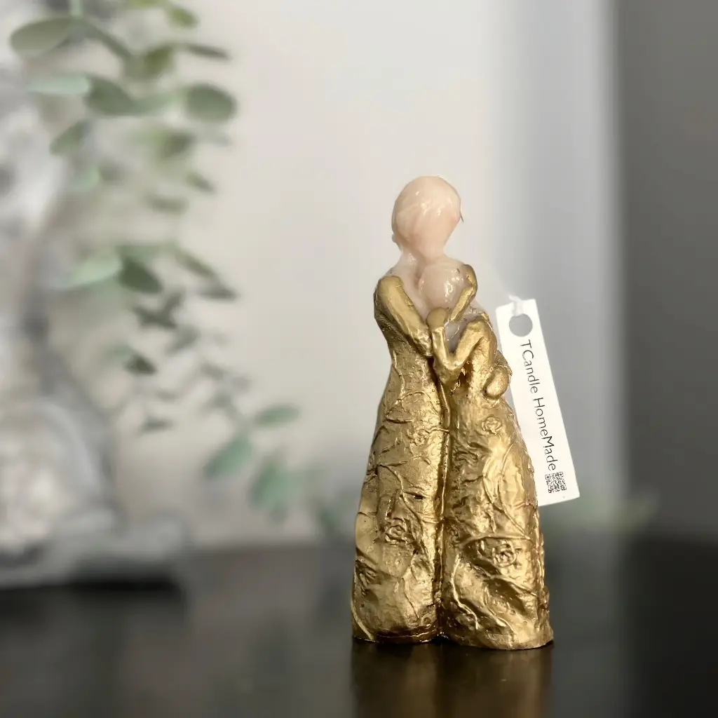 Lumânare parfumată decorativă Mama și Fiica, design handmade elegant