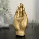 Lumânare parfumată decorativă în formă de mână, culoare auriu