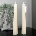 Set duo mix de două lumânări decorative din ceară soia alb alb conice