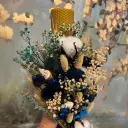 Lumânare fagure natur botez sau cununie artizanală temă marină ceară albine