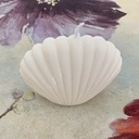 Lumânare ceară naturală soia tip scoică albă parfum lavandă