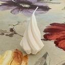Lumânare ceară soia tip spirală con mică albă parfum lavandă