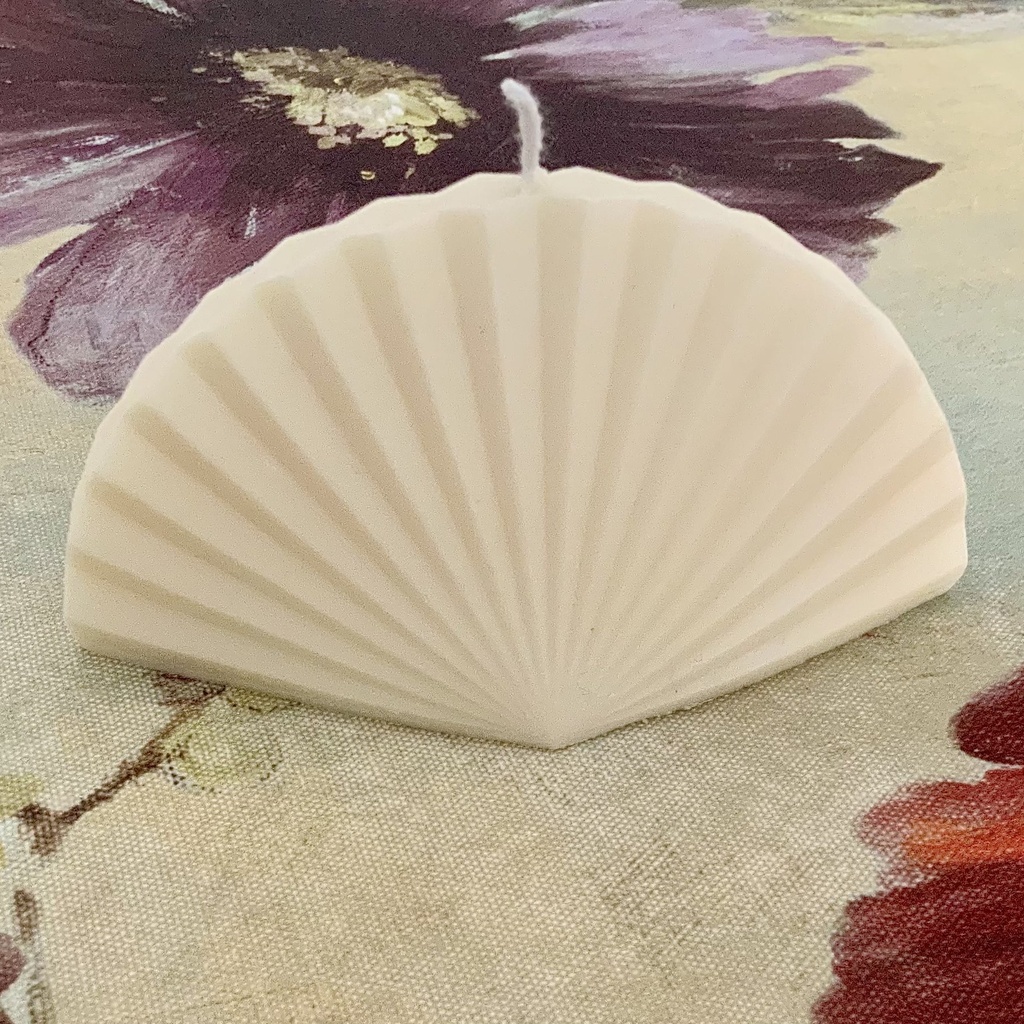 Lumânare ceară soia tip evantai albă parfum lavandă