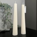Set lumânări decorative soia duo mix alb/alb conice