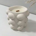 Lumânare în recipient decorativ alb cilindru bubble din Jesmonite