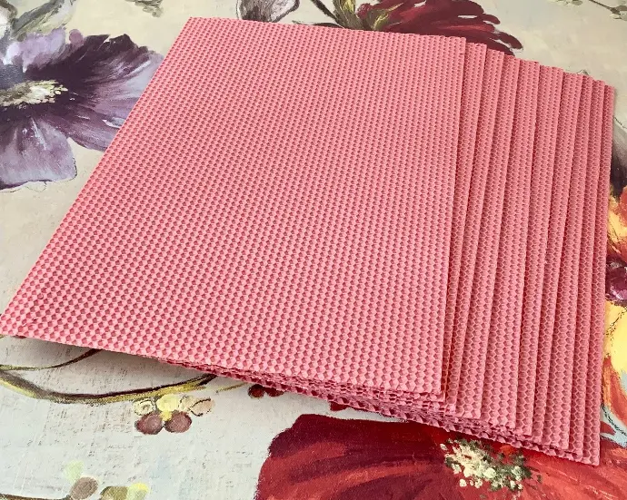 Set zece coli ceară naturală fagure culoare roz pal