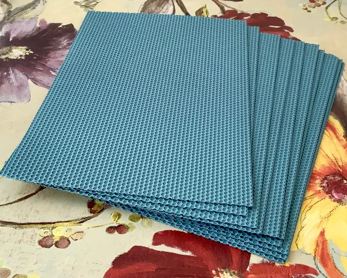 Set zece coli ceară naturală fagure culoare bleu pastel