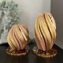 Set două lumânări cilindrice spiralate decorative
