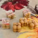 Lumânare Mărțișor cub bubble mic ceară naturală albine