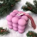 Lumânare Crăciun bubble cub mov mare parfumată lavandă