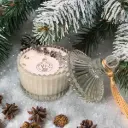 Lumânare Crăciun bombonieră ceară soia lavandă