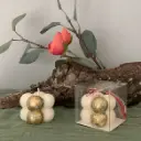 Mărțișor lumânare ceară soia mini bubble foiță aurie