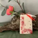 Mărțișor tabletă soia WaxMelts parfum floral sclipici roșu