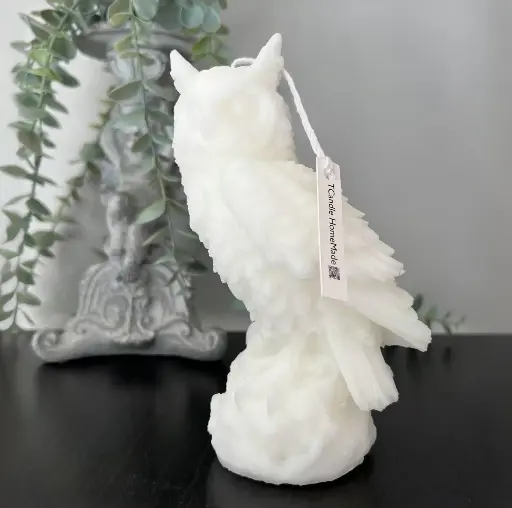 Lumânare decorativă masă evenimente The Owl albă