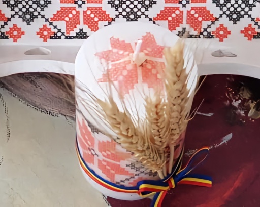 Lumânare decorată tradițional parfumată flori de primăvară
