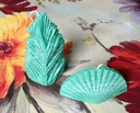 Set două lumânări decorative parfumate frunză evantai verde