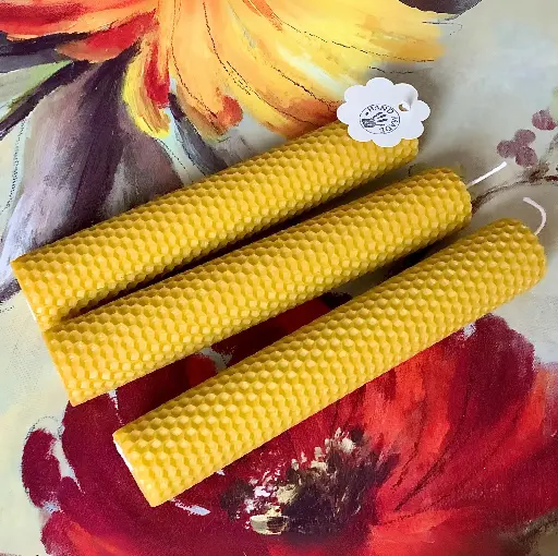 Lumânare fagure ceară naturală albine cilindrică 20x4cm