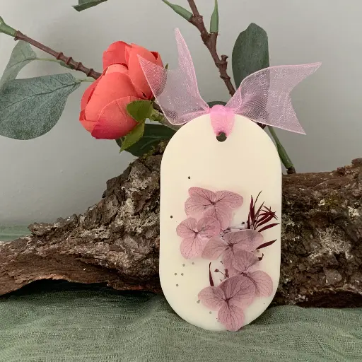 Mărțișor tabletă soia WaxMelts oval hortensii lila