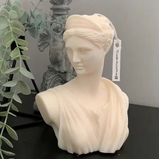 Lumânare decorativă ceară naturală soia Artemis albă